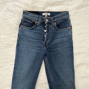 RE/DONE 90s high rise ankle crop jean, size 24